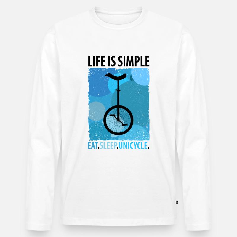 Einrad Einradfahrer Einradfahrerin - Männer Premium Bio Langarmshirt - Weiß