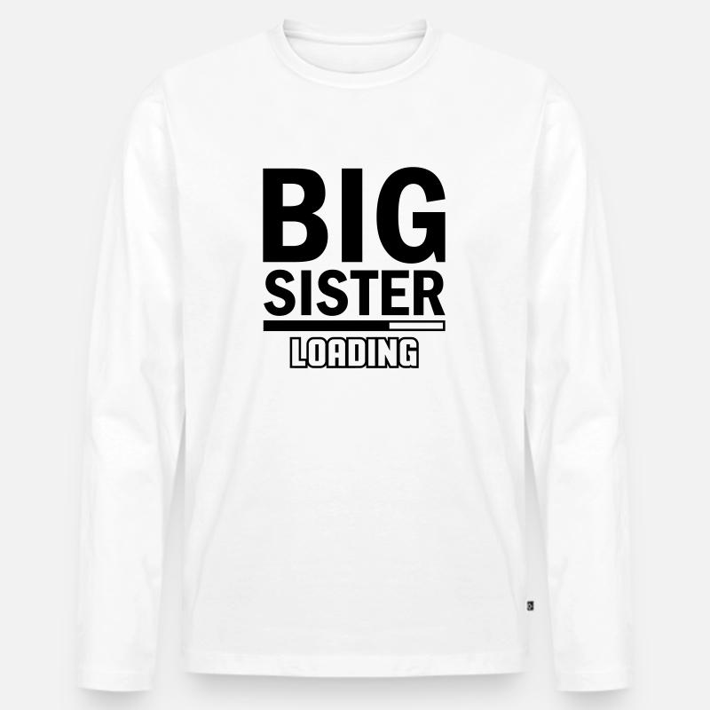Big Sister Loading - Männer Premium Bio Langarmshirt - Weiß