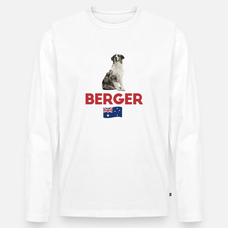 Australian Shepherd Hunderasse - Männer Premium Bio Langarmshirt - Weiß