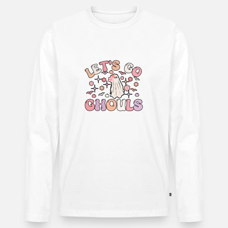 Lass uns Ghule gehen - Männer Premium Bio Langarmshirt - Weiß