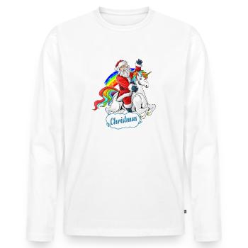 Weihnachten mal wieder - Männer Premium Bio Langarmshirt - Weiß - Vorne - Nico (187cm)