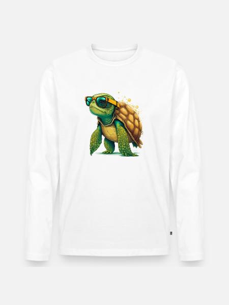 Turtle old - Men's Premium Organic Long Sleeve Shirt - white