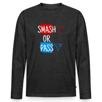 Smash or Pass - Men's Premium Organic Long Sleeve Shirt - heather anthracite - Front - Nico (187cm)