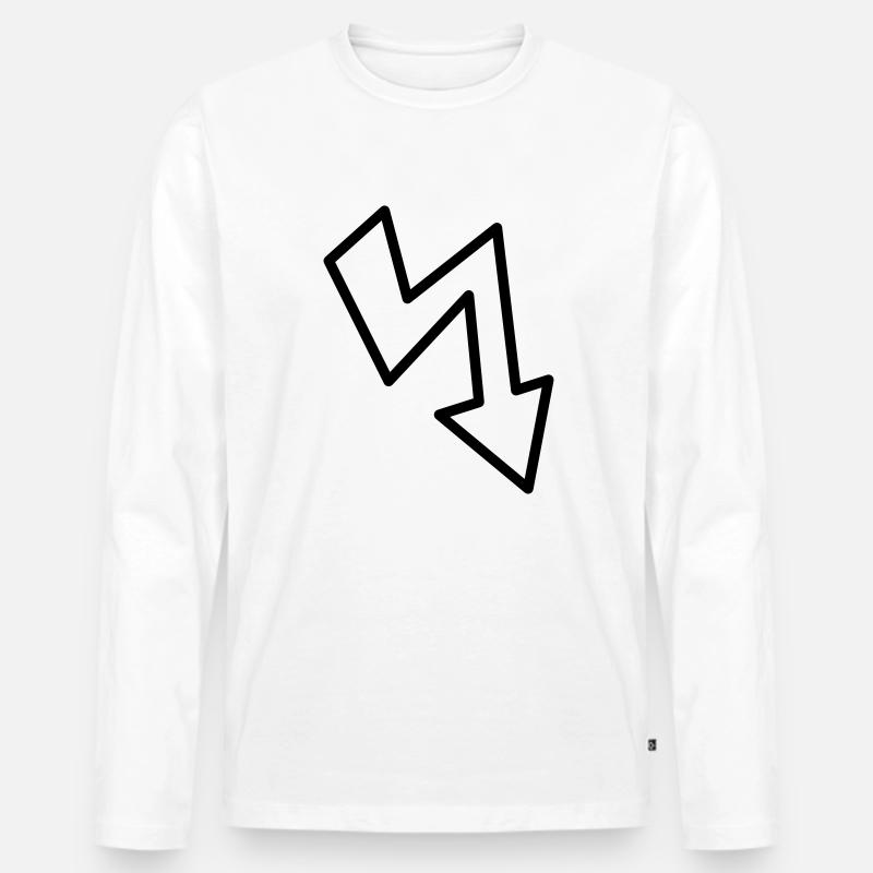 Blitz - Männer Premium Bio Langarmshirt - Weiß