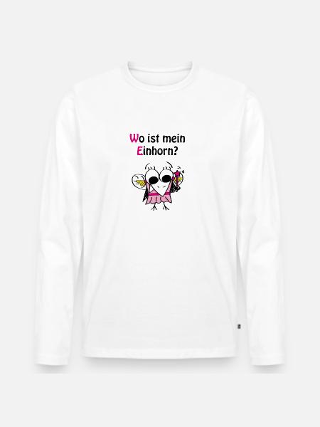 Feen-Rabe - Männer Premium Bio Langarmshirt - Weiß