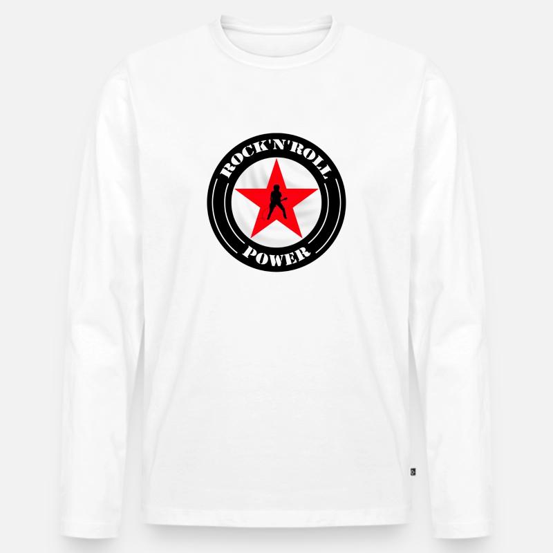 music - Männer Premium Bio Langarmshirt - Weiß