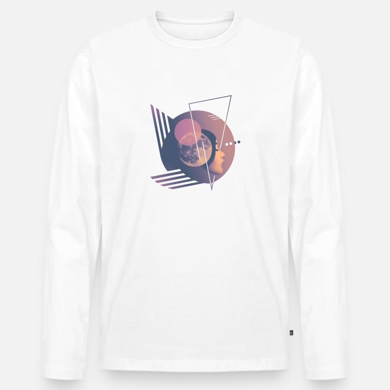 Mindscape - Männer Premium Bio Langarmshirt - Weiß