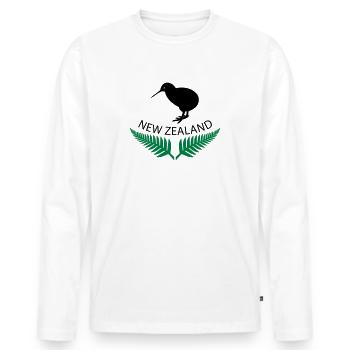 New Zealand - Männer Premium Bio Langarmshirt - Weiß - Vorne - Nico (187cm)