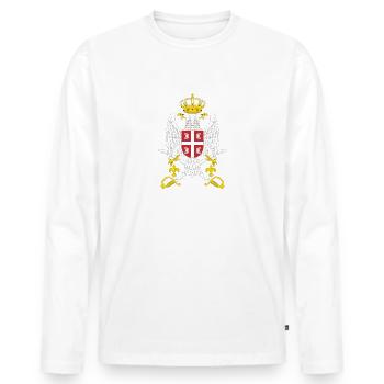Emblème de la Serbie - T-shirt manches longues Premium bio Homme - blanc - Devant - Nico (187cm)