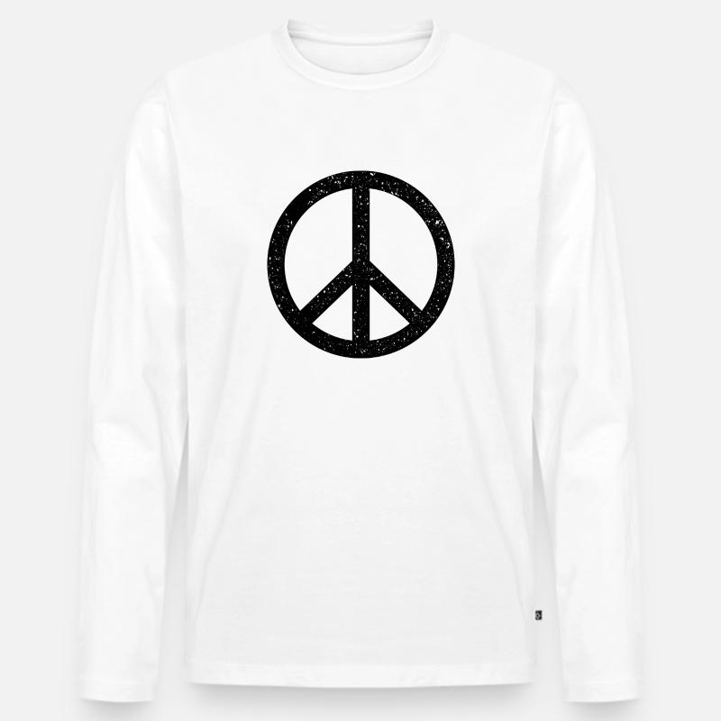 peace - Männer Premium Bio Langarmshirt - Weiß