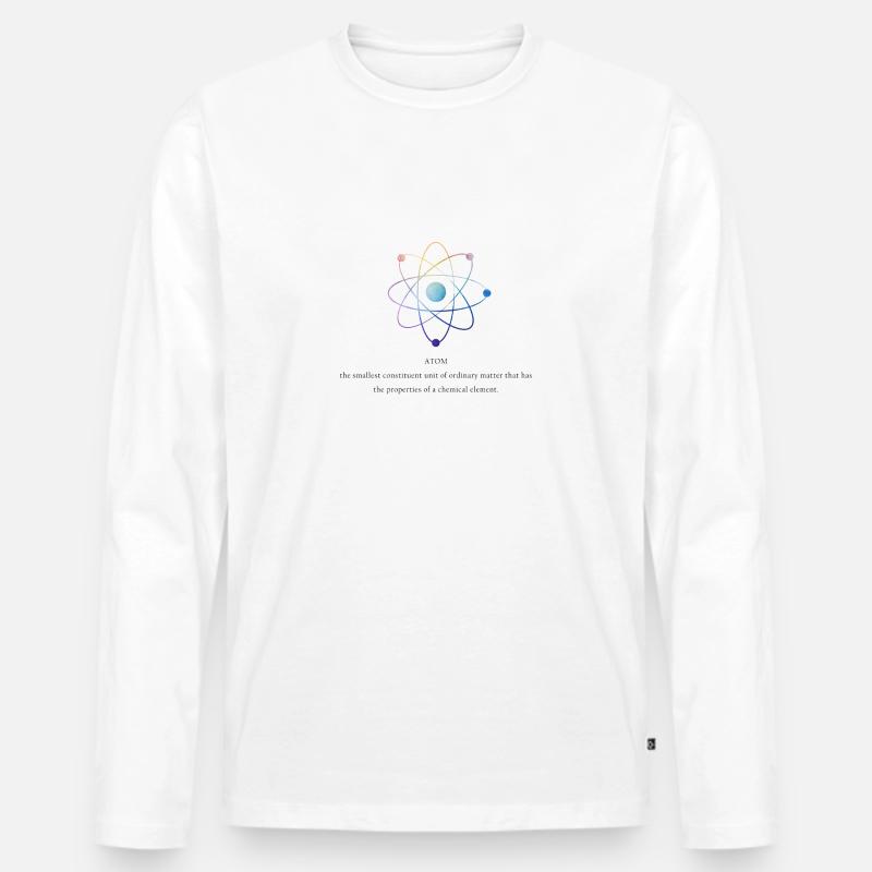 Atom - Männer Premium Bio Langarmshirt - Weiß