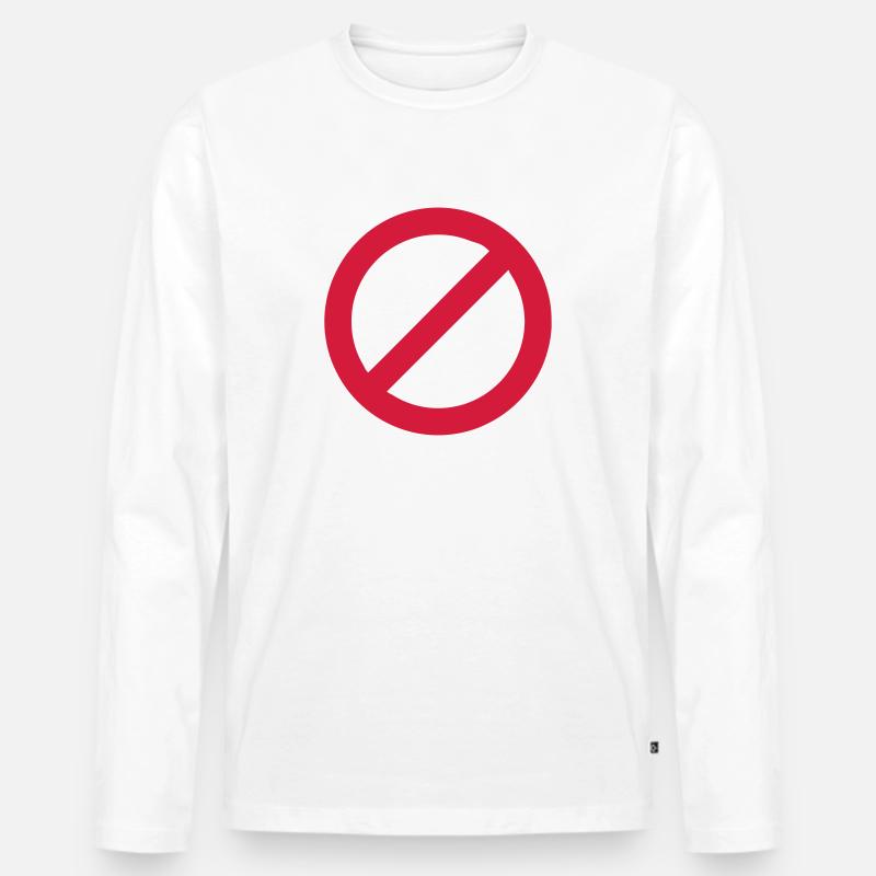 Verboten Durgeschtrichen - Männer Premium Bio Langarmshirt - Weiß