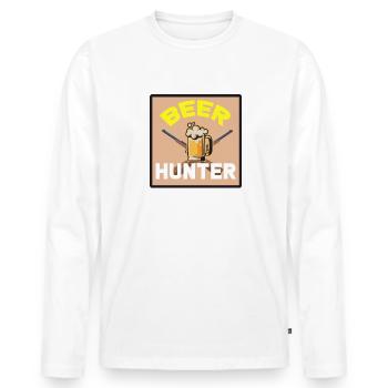 Alkohol - Männer Premium Bio Langarmshirt - Weiß - Vorne - Nico (187cm)