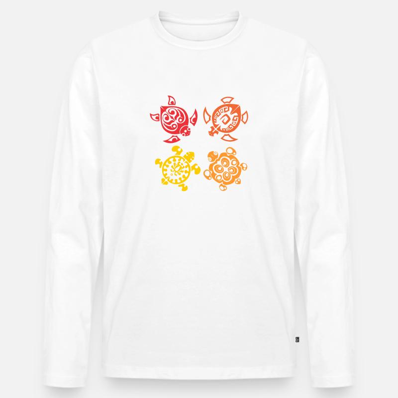 SCHILDKROETEN SHIRT TOLLE GESCHENKIDEE - Männer Premium Bio Langarmshirt - Weiß