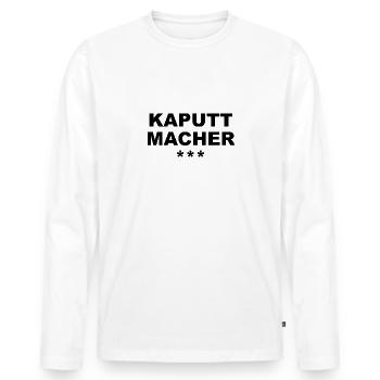 Geschenk Chaot Tollpatsch - Männer Premium Bio Langarmshirt - Weiß - Vorne - Nico (187cm)