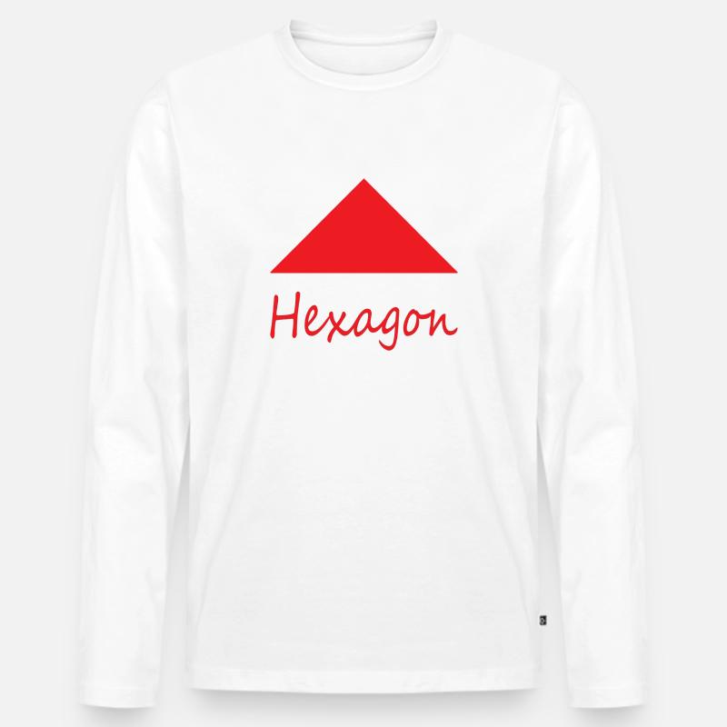 Falsche Hexagonform - Männer Premium Bio Langarmshirt - Weiß