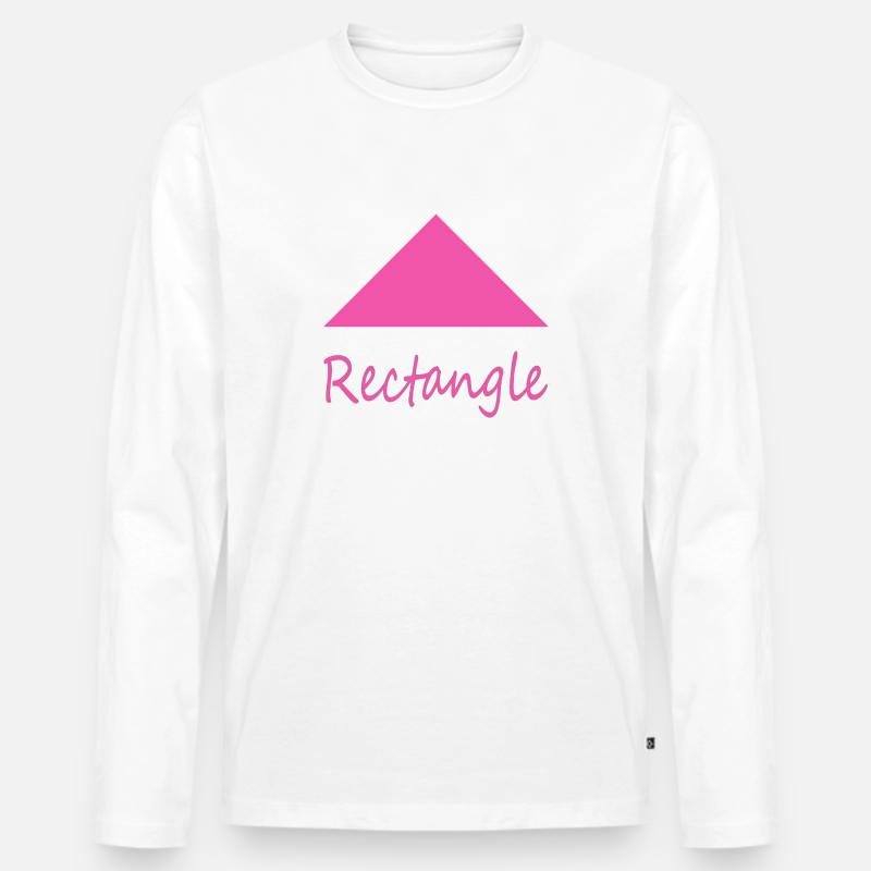 Falsche Rechteckform - Männer Premium Bio Langarmshirt - Weiß