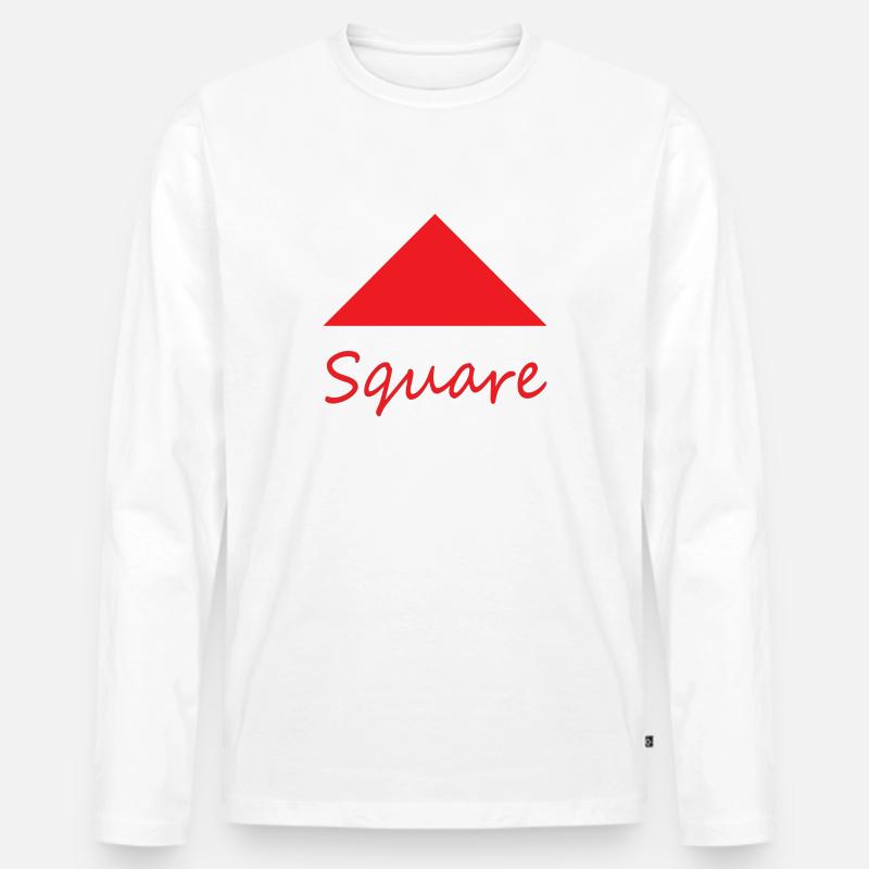 Falsche quadratische Form - Männer Premium Bio Langarmshirt - Weiß