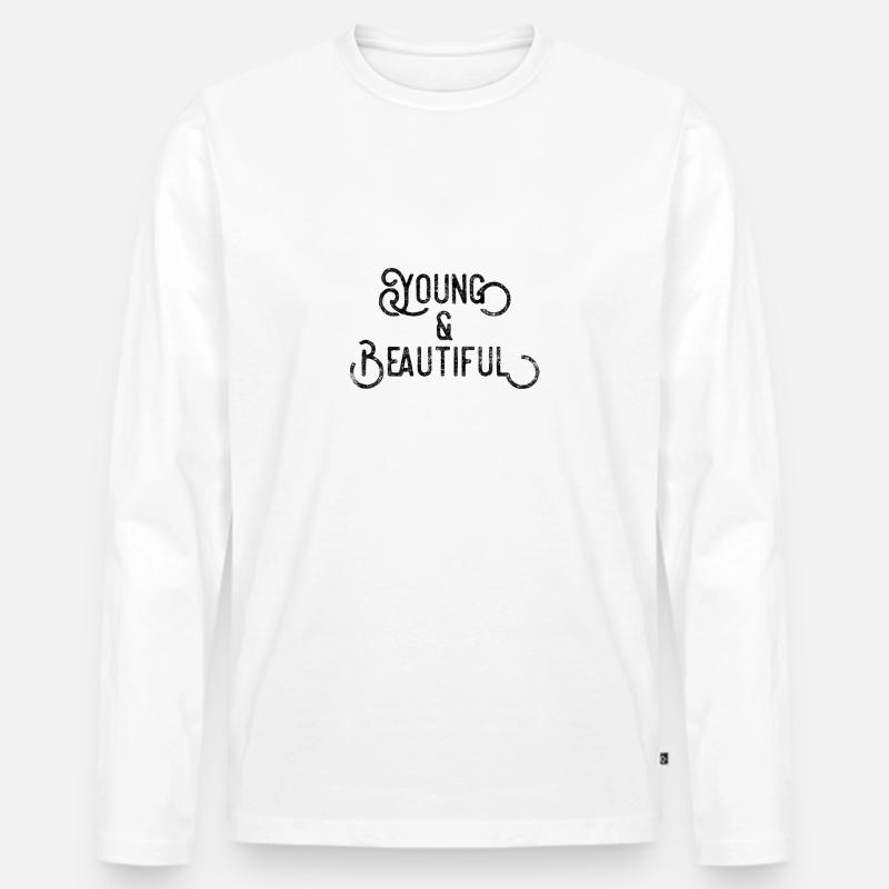 Young and Beautiful - Männer Premium Bio Langarmshirt - Weiß