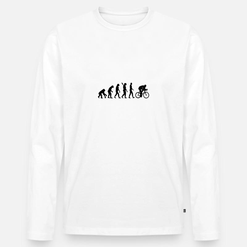 Fahrrad evolution - Männer Premium Bio Langarmshirt - Weiß