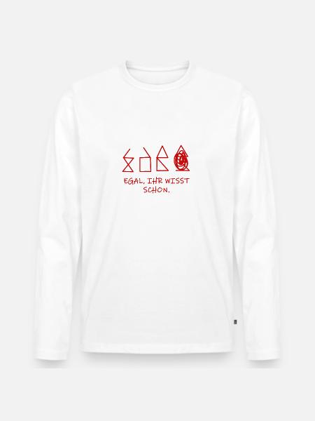 Haus vom Nikolaus - Männer Premium Bio Langarmshirt - Weiß