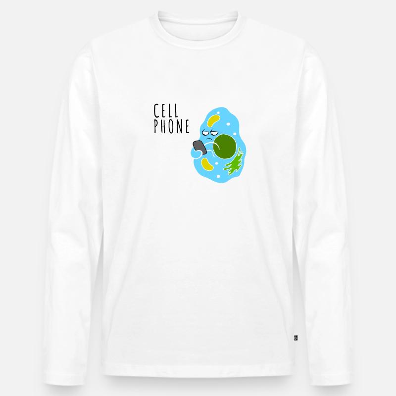 Handy - Männer Premium Bio Langarmshirt - Weiß