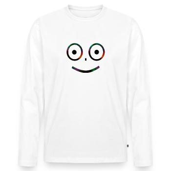 Smile - Men's Premium Organic Long Sleeve Shirt - white - Front - Nico (187cm)