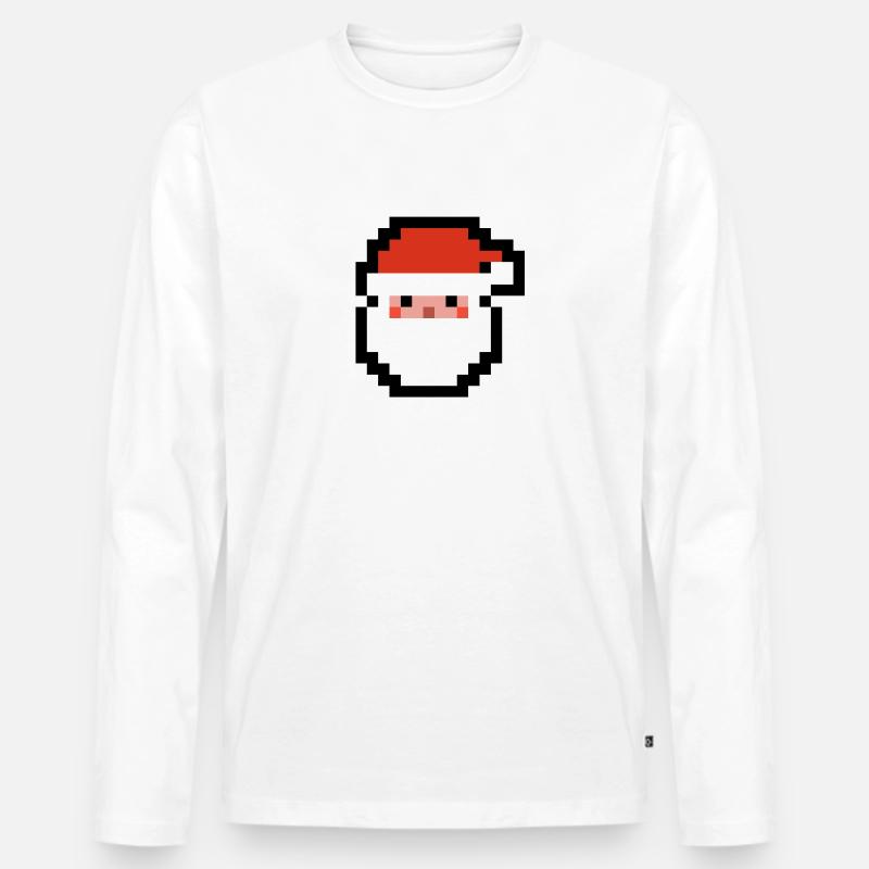 knuffiger Weihnachtsmann - Männer Premium Bio Langarmshirt - Weiß