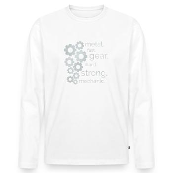 gears - Men's Premium Organic Long Sleeve Shirt - white - Front - Nico (187cm)