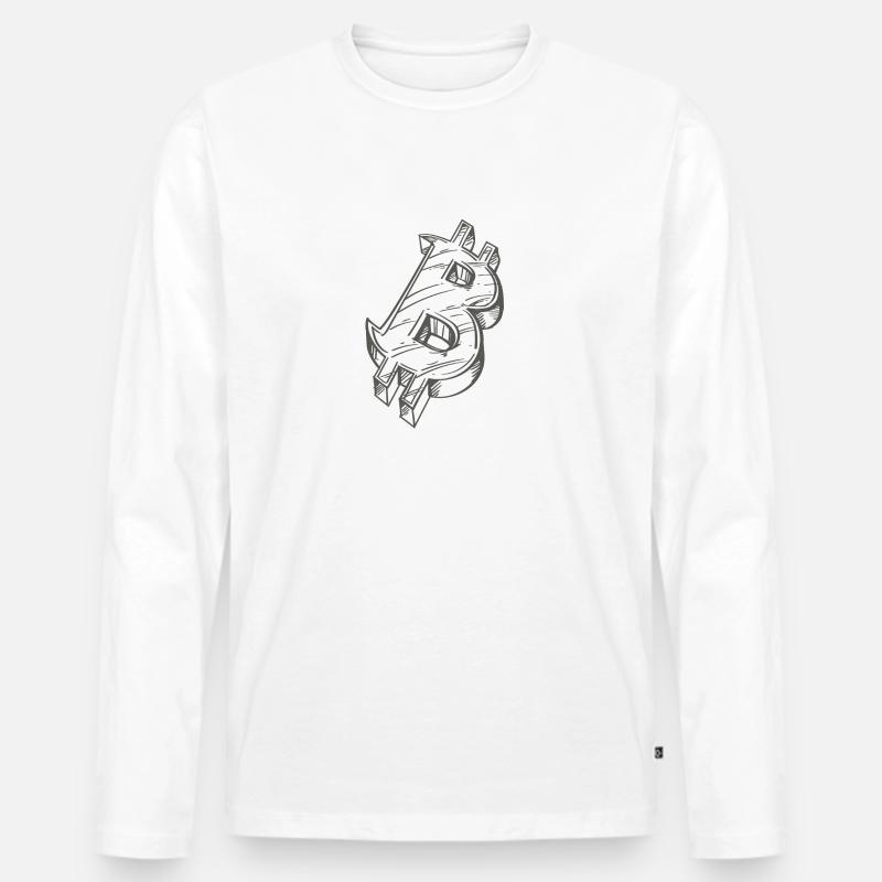 Bitcoin - Männer Premium Bio Langarmshirt - Weiß