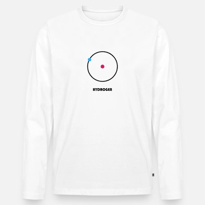 Hydrogen Atom Design Version 1 - Männer Premium Bio Langarmshirt - Weiß