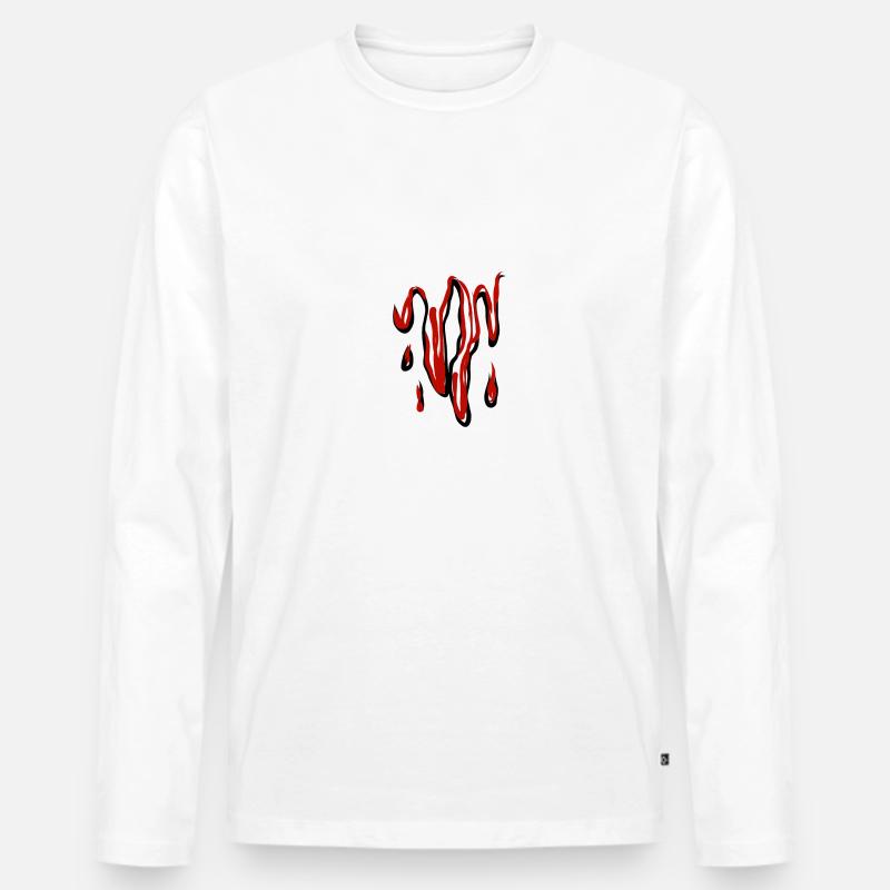 Dripping blood Design - Männer Premium Bio Langarmshirt - Weiß