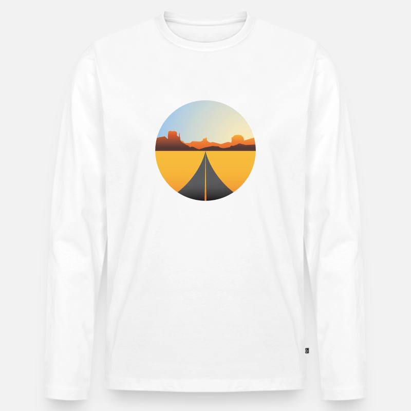 Landschaft bunt - Straße - Männer Premium Bio Langarmshirt - Weiß