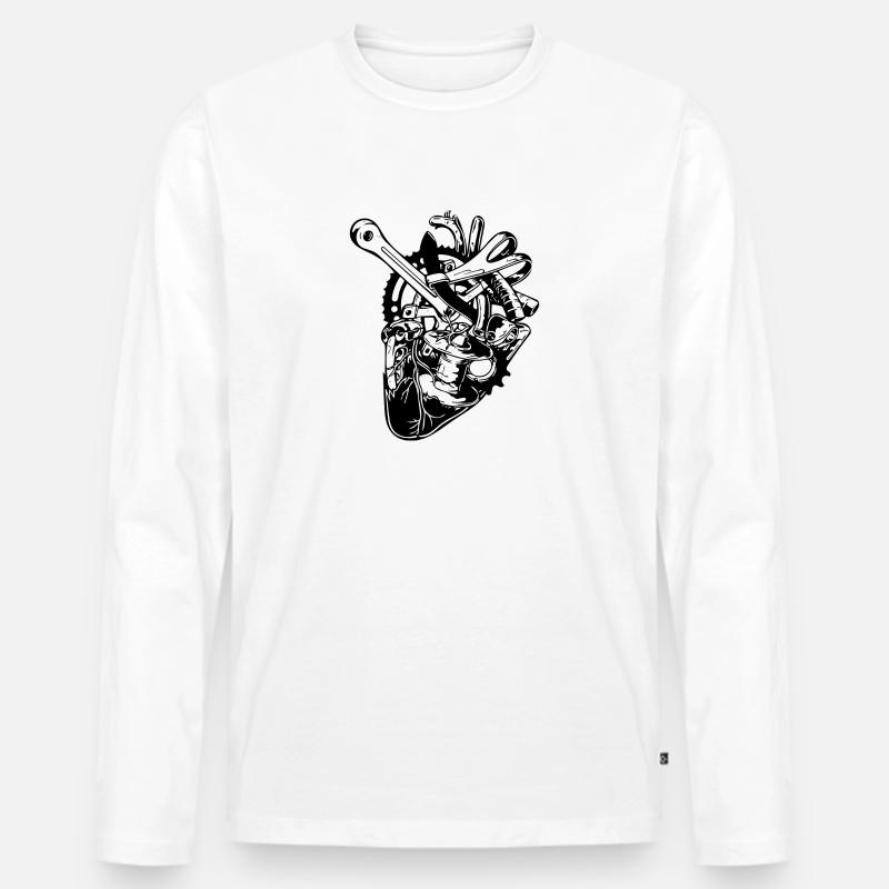 Fahrrad - Männer Premium Bio Langarmshirt - Weiß