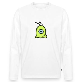 brain slug - Men's Premium Organic Long Sleeve Shirt - white - Front - Nico (187cm)