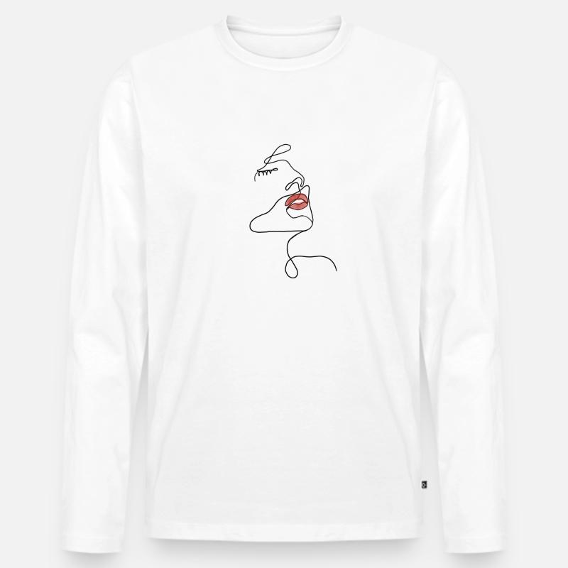 Profil - Männer Premium Bio Langarmshirt - Weiß
