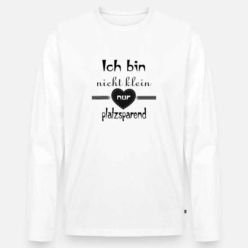 Ich bin nicht klein - Männer Premium Bio Langarmshirt - Weiß