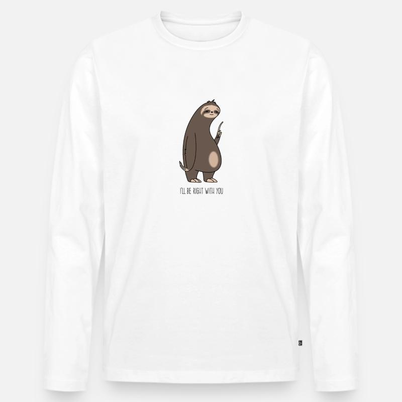 In einer Minute Sloth - Männer Premium Bio Langarmshirt - Weiß