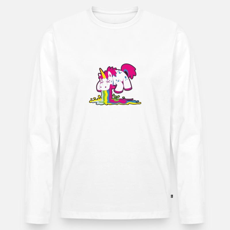 Einhorn - Männer Premium Bio Langarmshirt - Weiß
