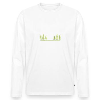 "RHÖNER HEIMAT" - Männer Premium Bio Langarmshirt - Weiß - Vorne - Nico (187cm)