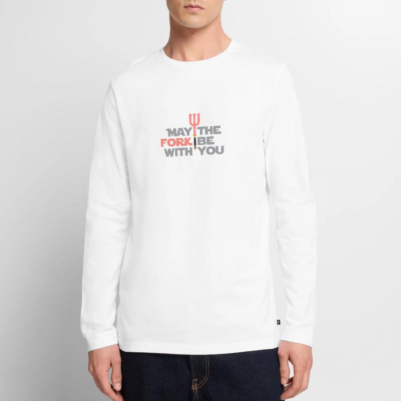 Developer May the Fork Be With You Geschenk idéee T-shirt manches longues Premium bio Homme