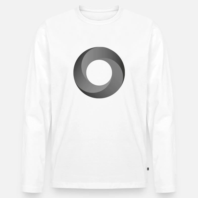 Twisted Circle Grey - Männer Premium Bio Langarmshirt - Weiß