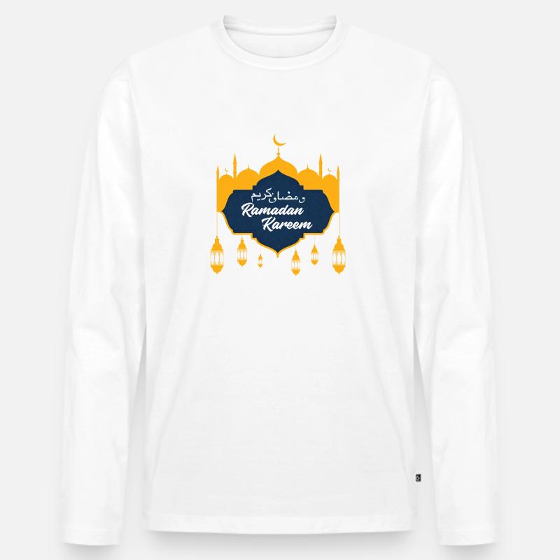 Der Fastenmonat Ramadan - Männer Premium Bio Langarmshirt - Weiß