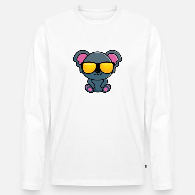 Coolala (cooler Koala) - Männer Premium Bio Langarmshirt - Weiß