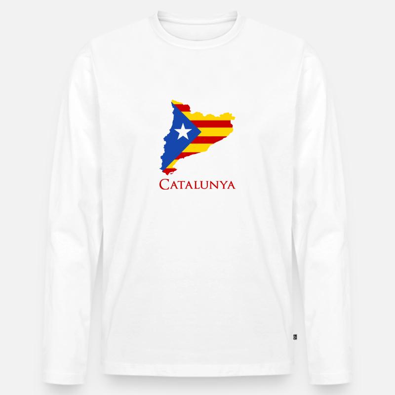 Katalonien - Männer Premium Bio Langarmshirt - Weiß