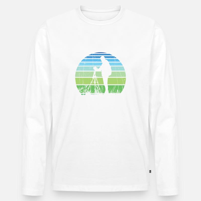 Der Langzeitbelichter - Männer Premium Bio Langarmshirt - Weiß