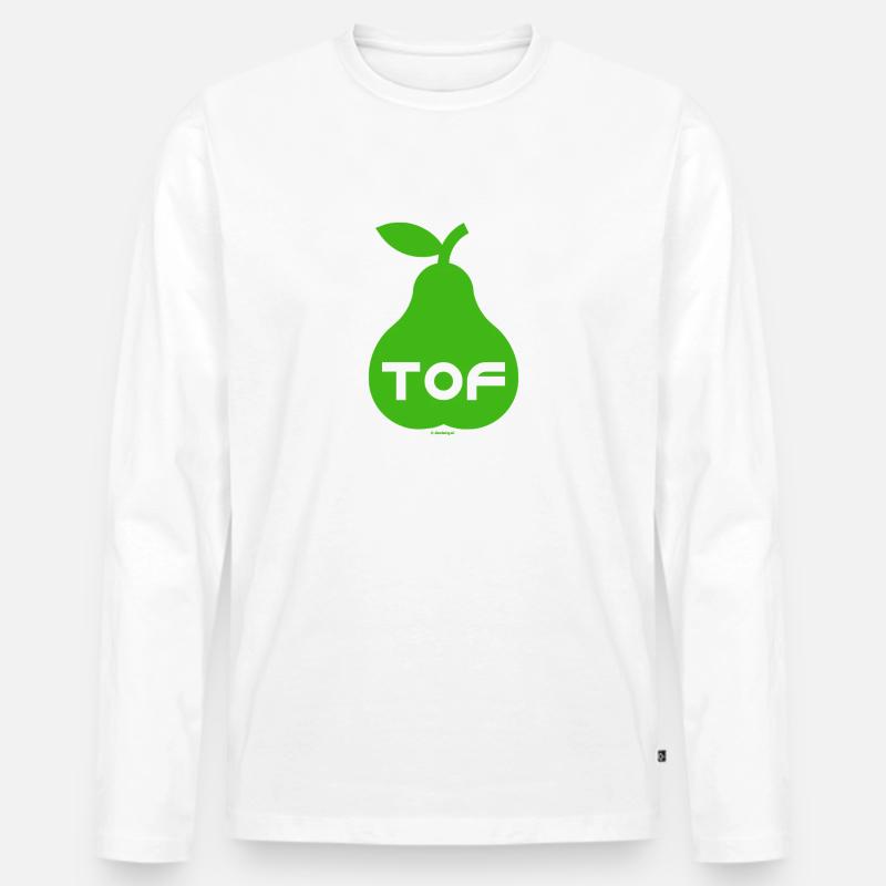 Kühle Birne - Männer Premium Bio Langarmshirt - Weiß