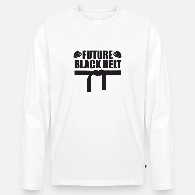 Kampfkunst Future Black Belt Geschenkidee - Männer Premium Bio Langarmshirt - Weiß