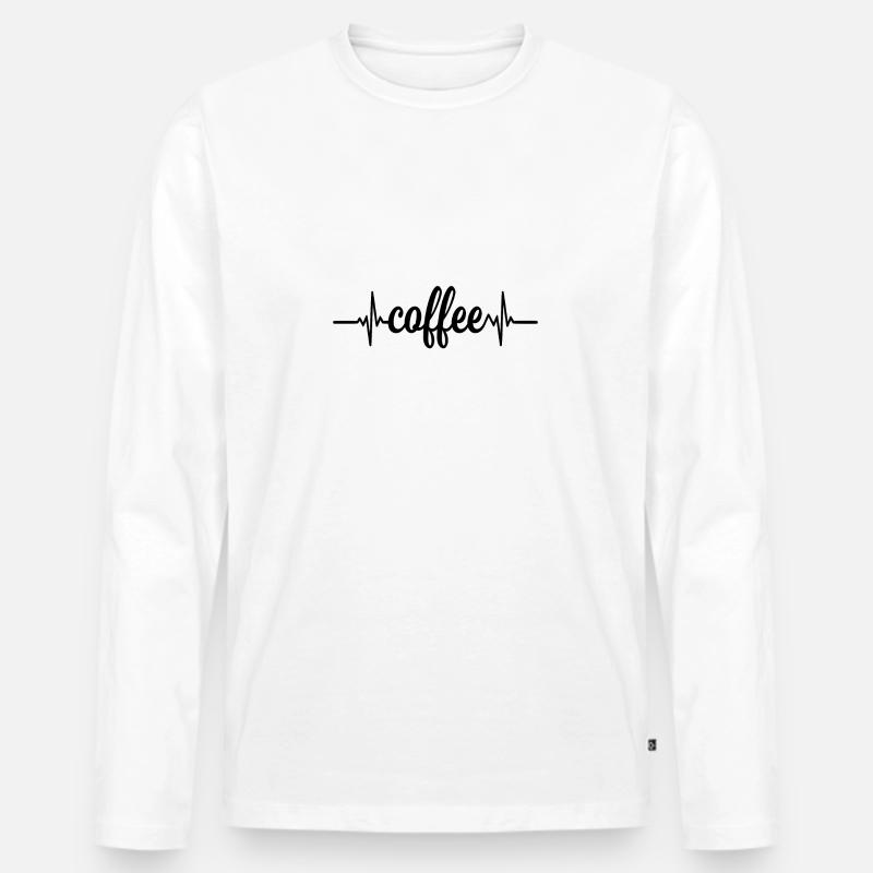 coffee - Männer Premium Bio Langarmshirt - Weiß