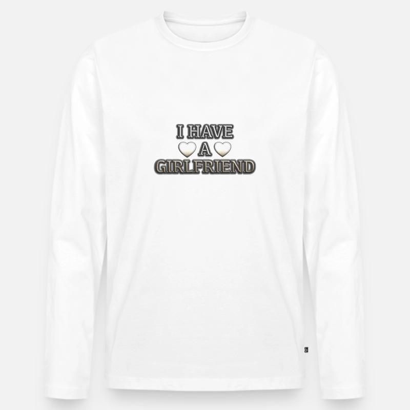 Ich habe eine Freundin - Männer Premium Bio Langarmshirt - Weiß